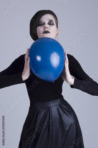 Young woman mime
