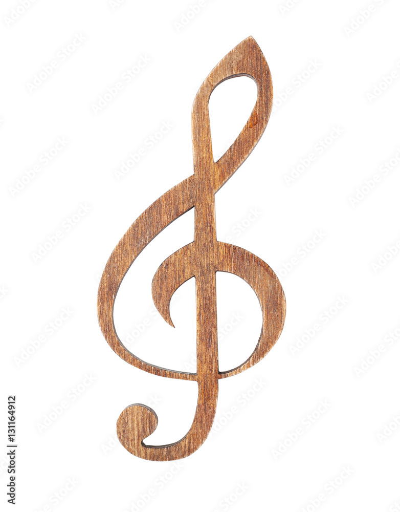 Obraz premium Wooden clef isolated on white