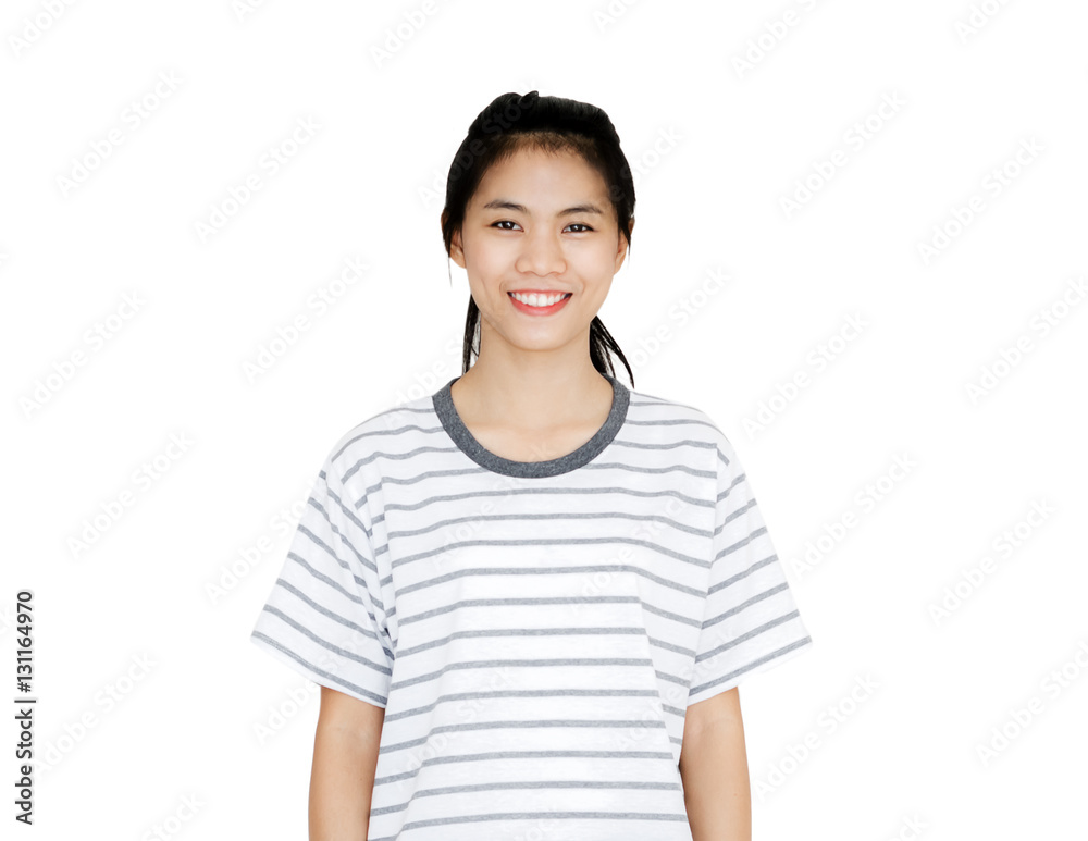 Portrait of a young beautiful asian girl. Isolated on white back Portrait of a young beautiful asian girl. Isolated on white back