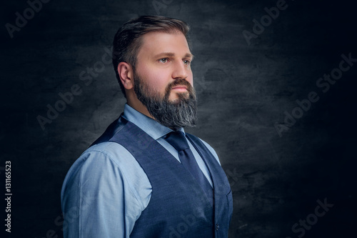 Fototapeta Naklejka Na Ścianę i Meble -  Portrait of elegant bearded middle age male.