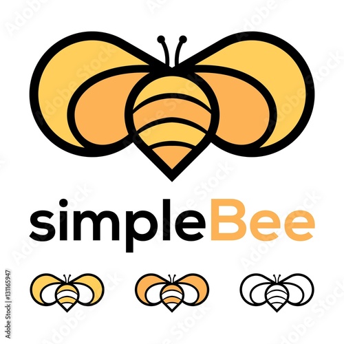 Simple Bee Design Logo Vector