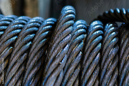 background with a steel cable.