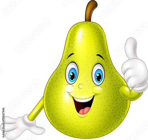 Cartoon pear giving thumbs up