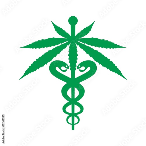 cannabis medical logo. marijuana clinic logo. cannabis vector icon. eps 8.