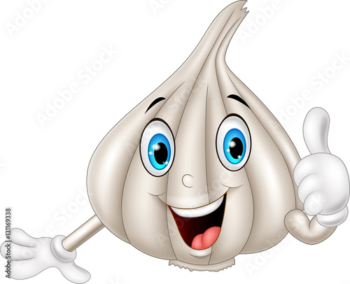 Cartoon garlic giving thumbs up