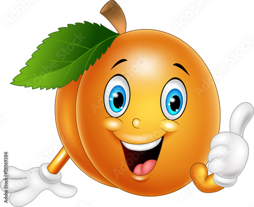 Cartoon apricot giving thumbs up