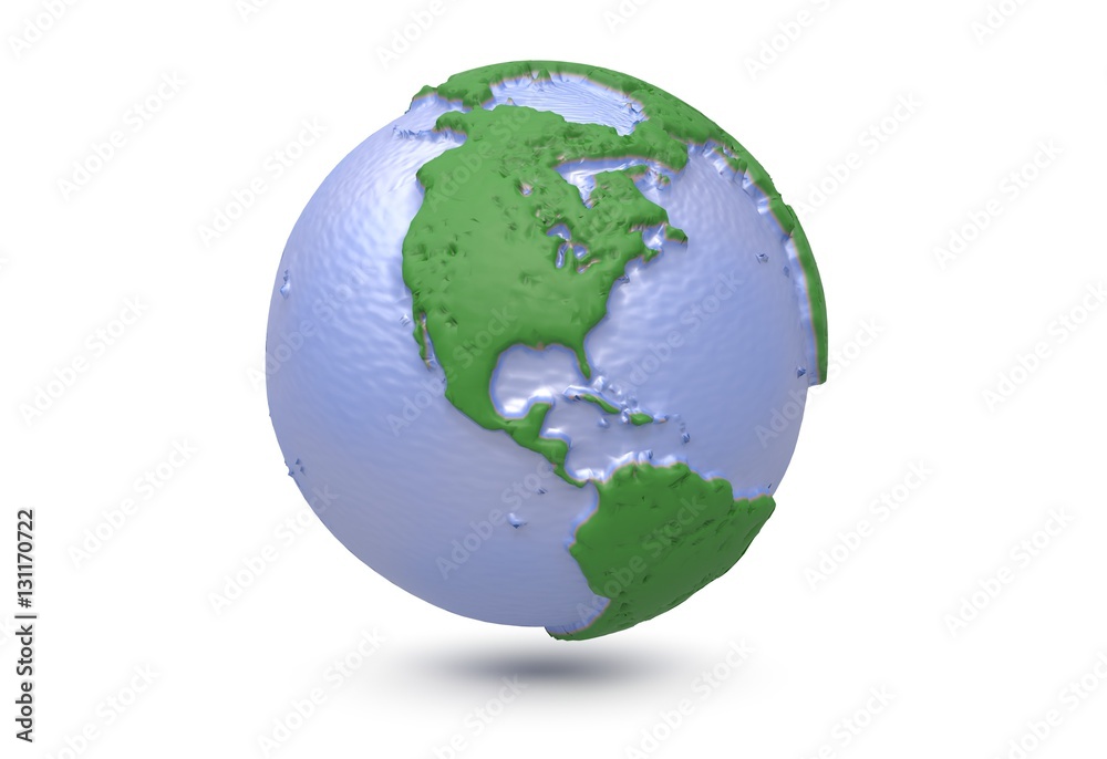 Earth, world map. polygonal globe north America. 3d illustration