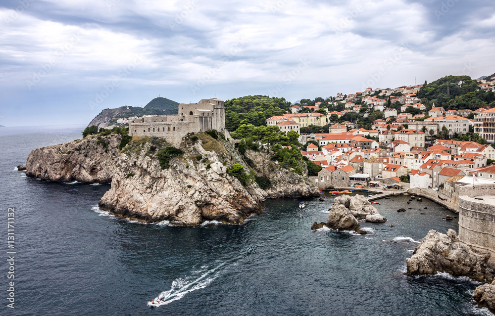 Dubrovnik ancient fortress view, Croatia