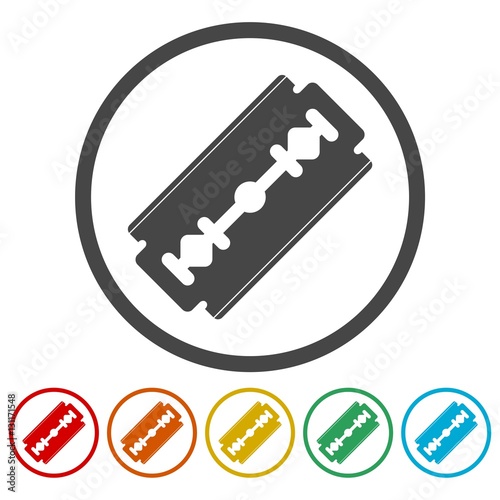 Razor blade icons set 