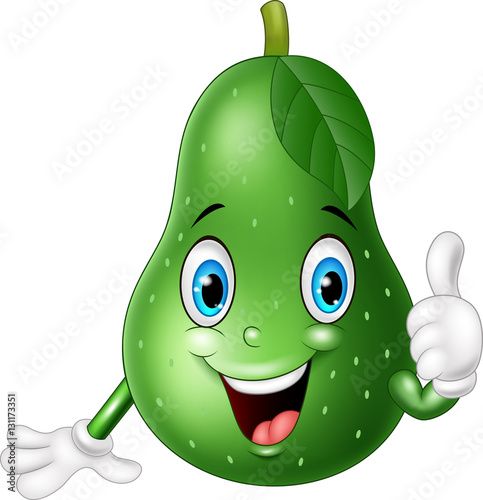 Cartoon avocado giving thumbs up