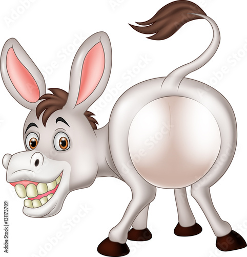 Fotomurale Cartoon funny donkey mascot