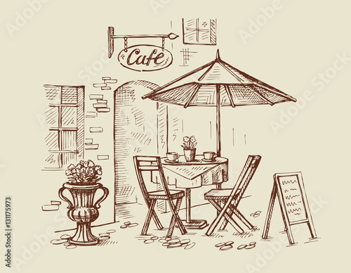 Street cafe vector