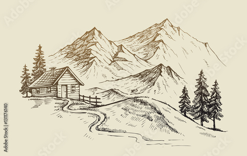 mountain landscape vector