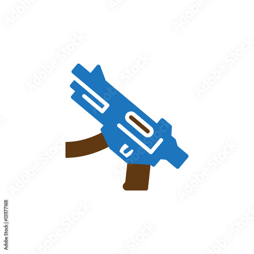 Submachine gun icon vector, filled flat sign, solid colorful pictogram isolated on white. Symbol, logo illustration © alekseyvanin