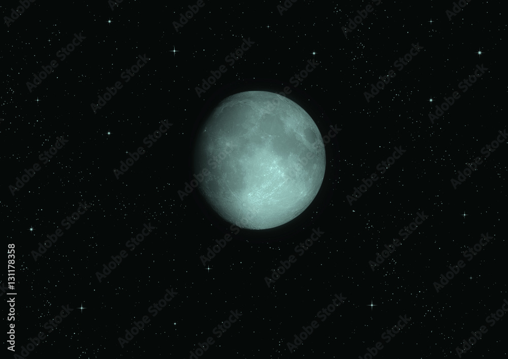 The moon in the night sky The moon in the night sky