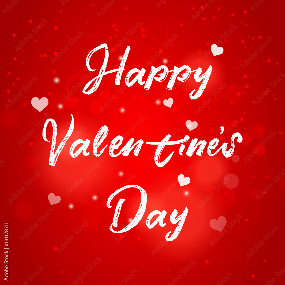 Happy Valentines Day Hand Drawing Vector Lettering