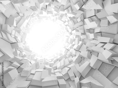 Canvas Print Abstract digital background, 3 d tunnel