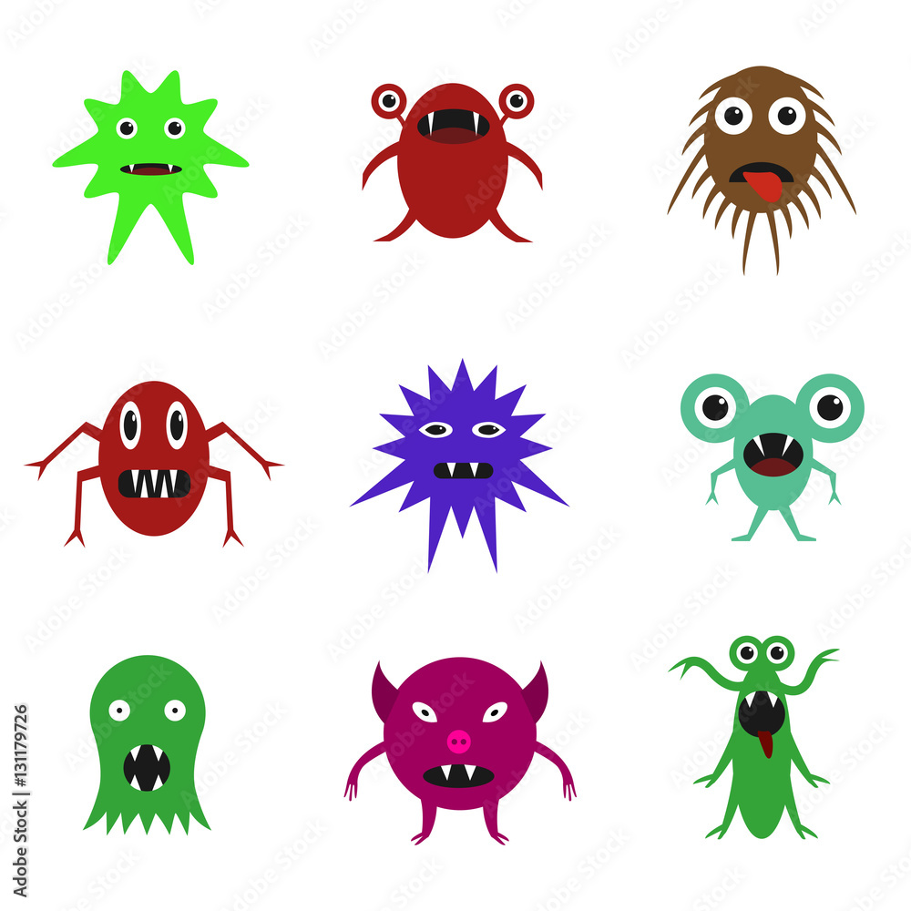 Obraz premium Cute monster set