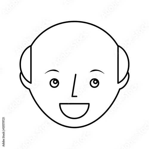 young man bald avatar character vector illustration design