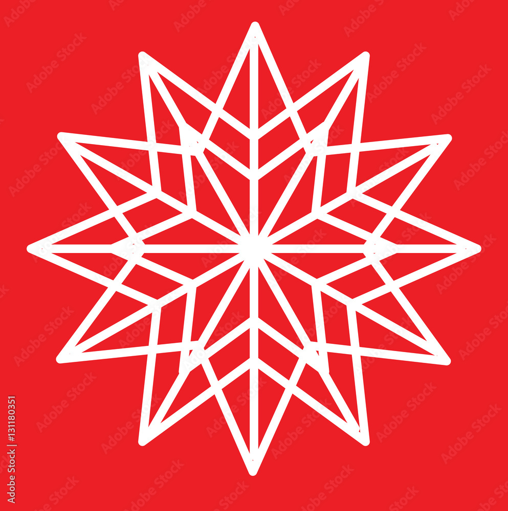 Snowflakes Icon on Red Background Snowflakes Icon on Red Background