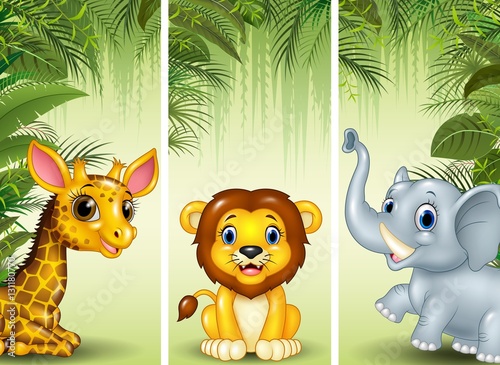 Set of three african animals
