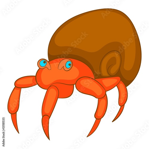 Hermit crab icon. Cartoon illustration of crab vector icon for web design