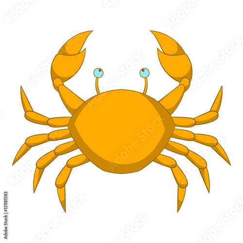 Yellow crab icon. Cartoon illustration of crab vector icon for web design