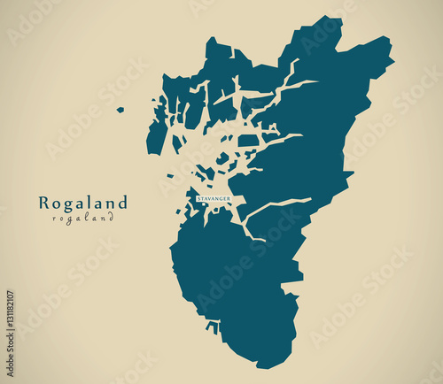 Modern Map - Rogaland Norway NO illustration photo