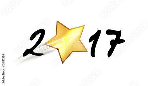 Neujahrsgruß 2017 mit Sternschnuppe