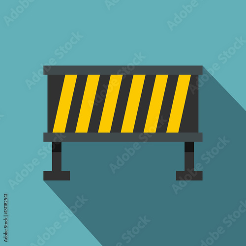 Safety barricade icon. Flat illustration of safety barricade vector icon for web isolated on baby blue background