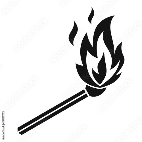 Match flame icon. Simple illustration of match flame vector icon for web
