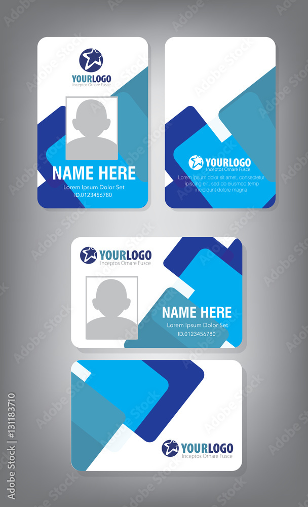 Vertical and Horizontal Identification id cards set Vector illustration ...