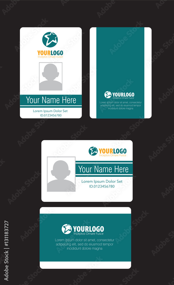 Vertical and Horizontal Identification id cards set Vector illustration Stock Vector Adobe Stock