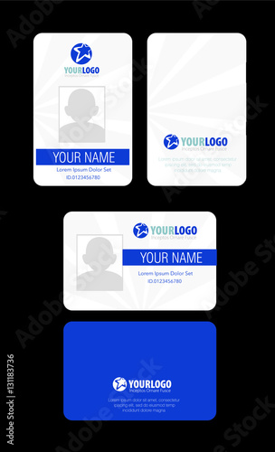 Vertical and Horizontal Identification id cards set Vector illustration