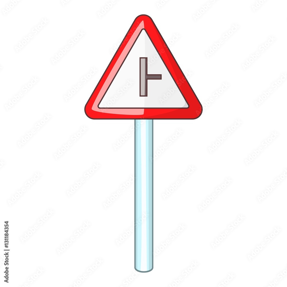 Junction secondary road icon. Cartoon illustration of junction secondary road vector icon for web Junction secondary road icon. Cartoon illustration of junction secondary road vector icon for web