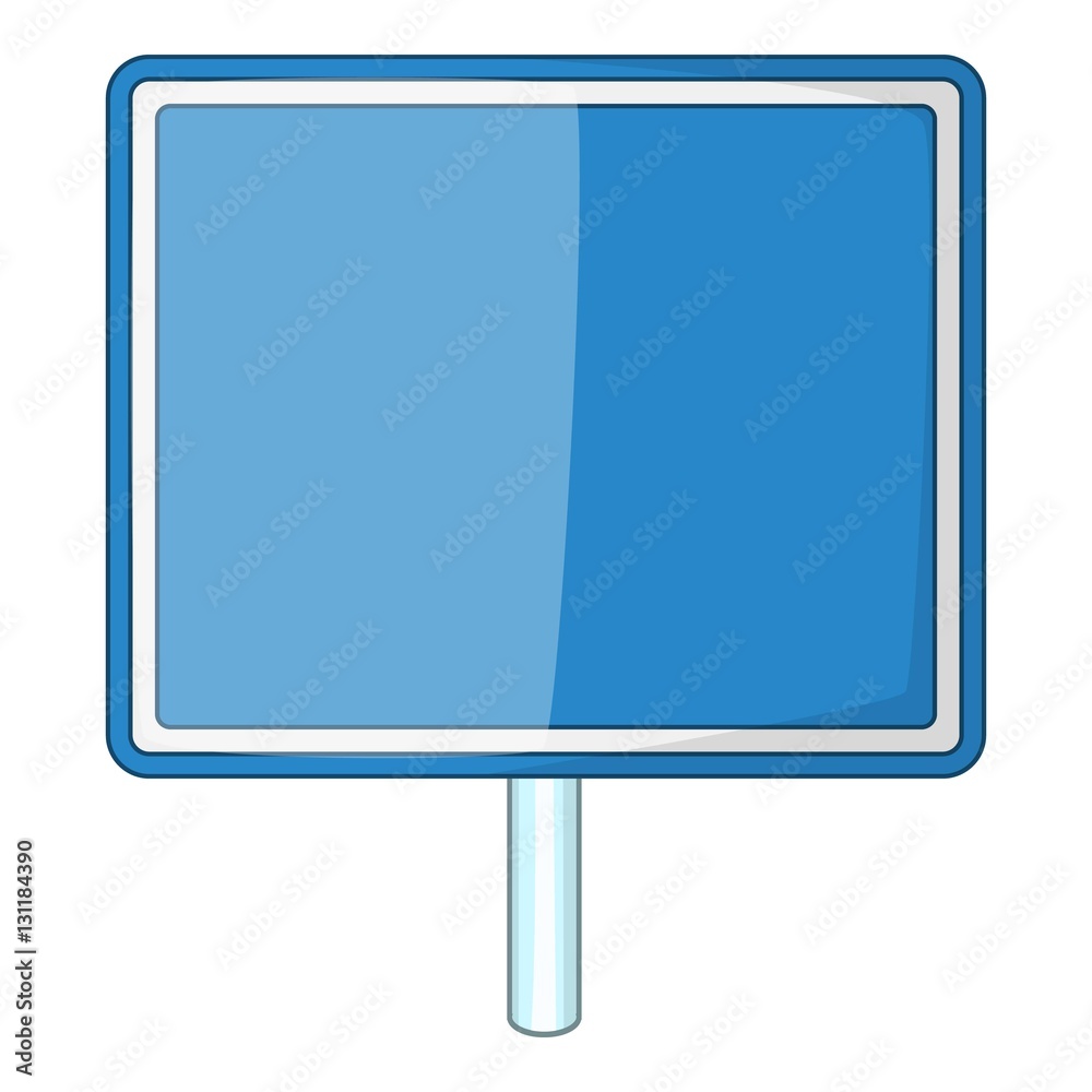 Blank blue road sign icon. Cartoon illustration of blank blue road sign vector icon for web Blank blue road sign icon. Cartoon illustration of blank blue road sign vector icon for web