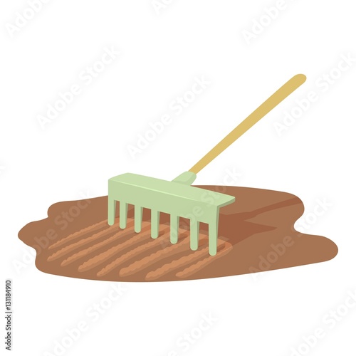 Rake icon. Cartoon illustration of rake vector icon for web design