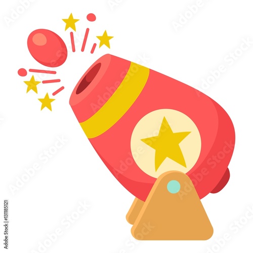 Circus cannon icon. Cartoon illustration of circus cannon vector icon for web design