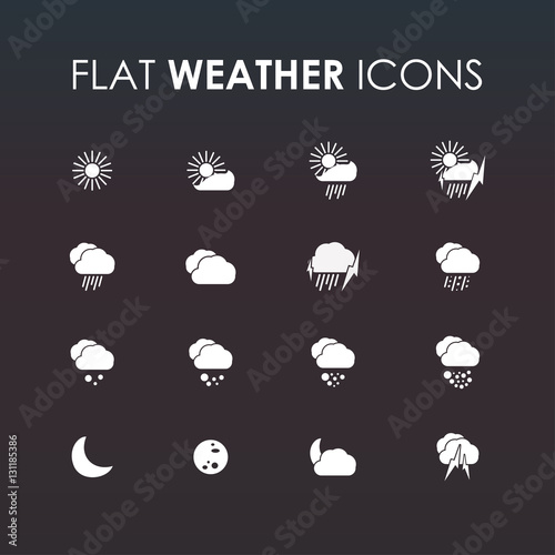 Weather icons. Additional part. Vector illustration.