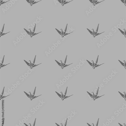 Seamless origami crane pattern