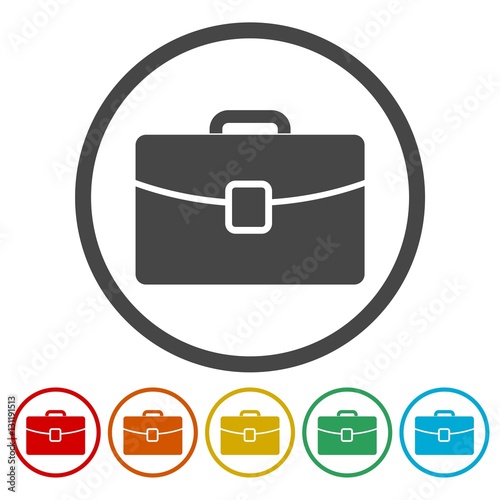 Briefcase icons set 