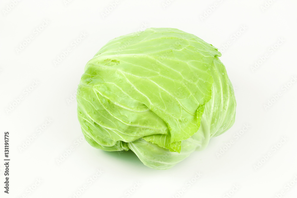sliced and cut fresh green cabbage organic vegetable