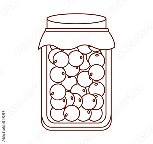 Canned fruit preserves product vector illustration design