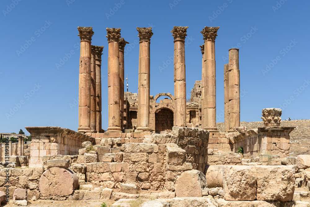 The ancient temple of Artemis in Jerash The ancient temple of Artemis in Jerash