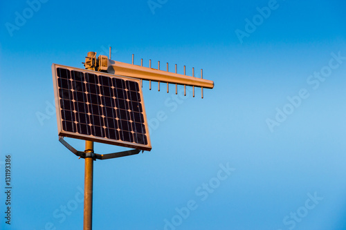 Solar energy powered radio transmitter