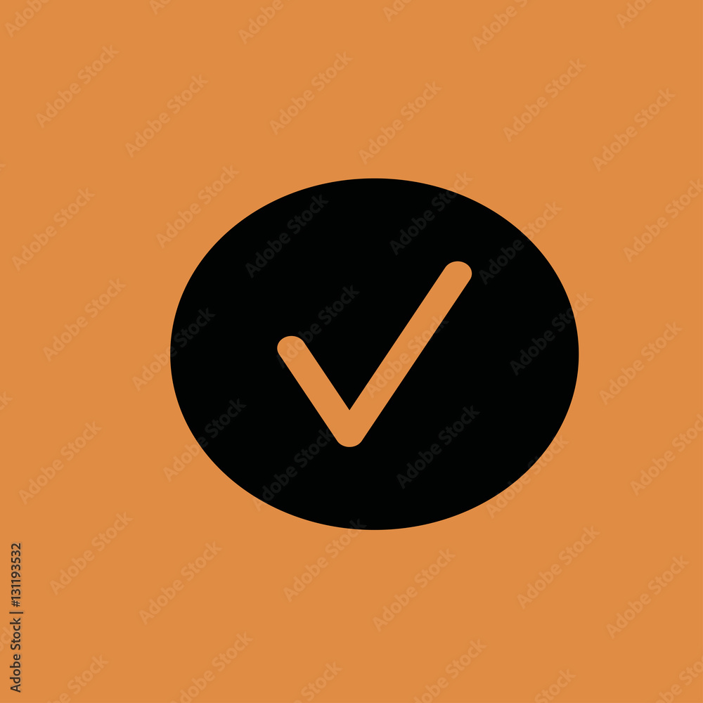 checked icon. flat design checked icon. flat design