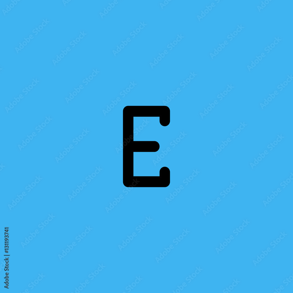 e icon. flat design e icon. flat design