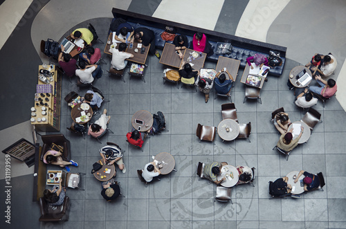 Modern restaurant cafe in Singapore photo