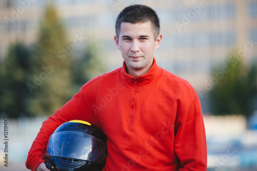 Race driver portrait