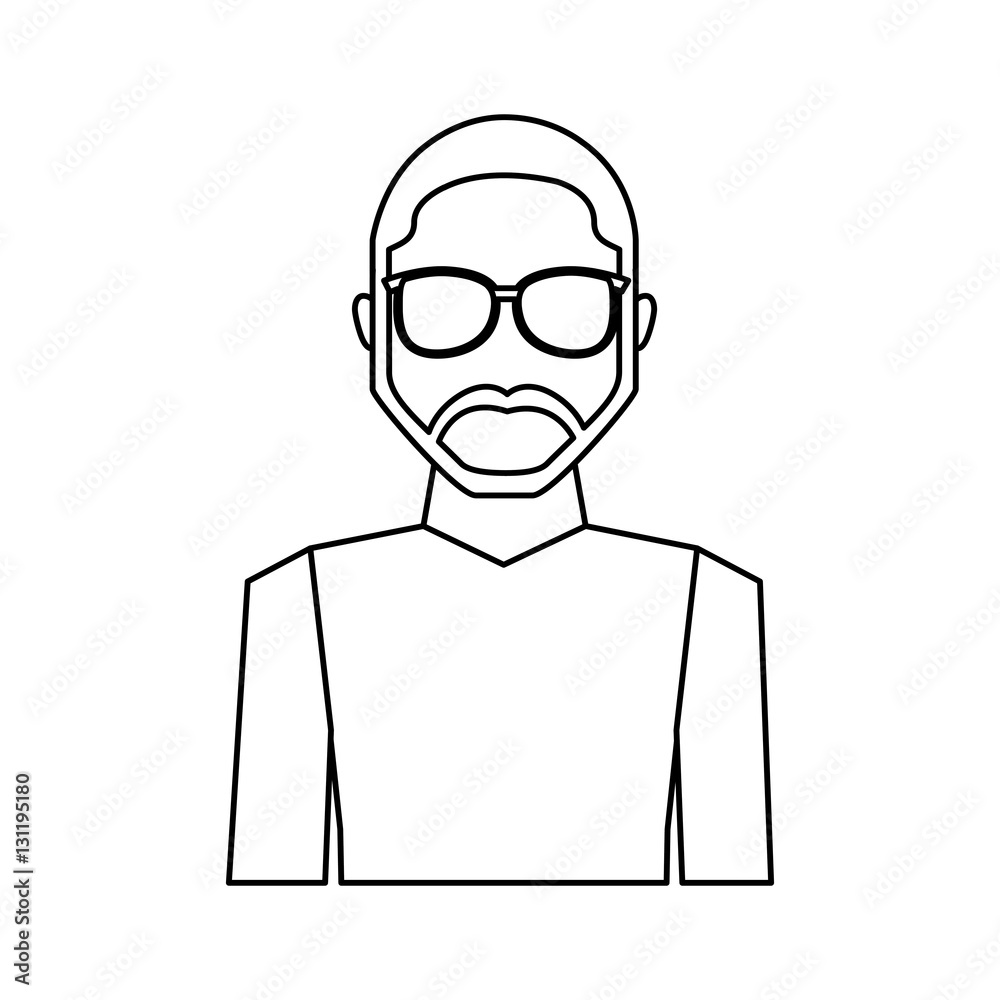 young man avatar character vector illustration design